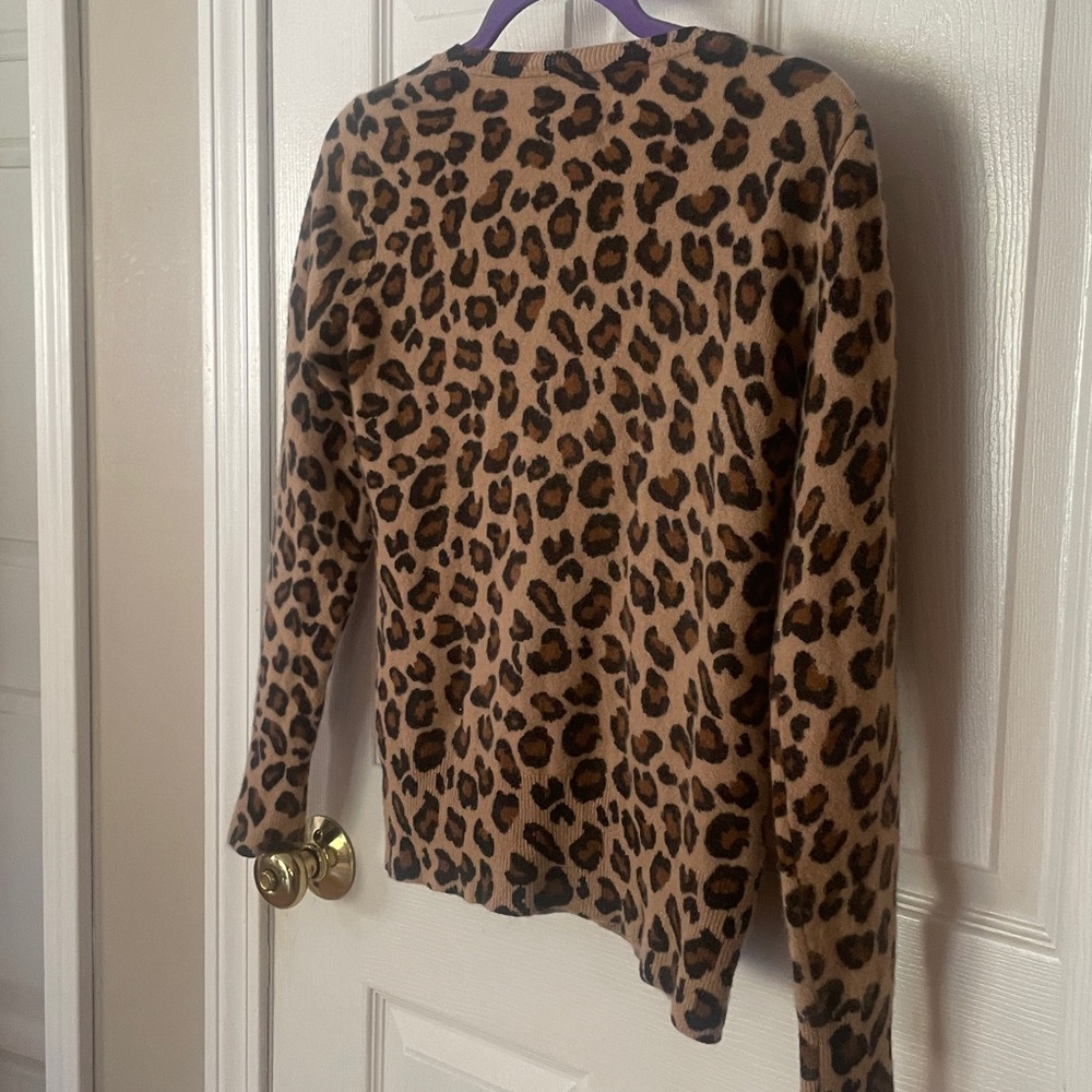Cynthia Rowley 100% luxurious 2-ply cashmere gorgeous Leopard Print sweater - Picture 7 of 8